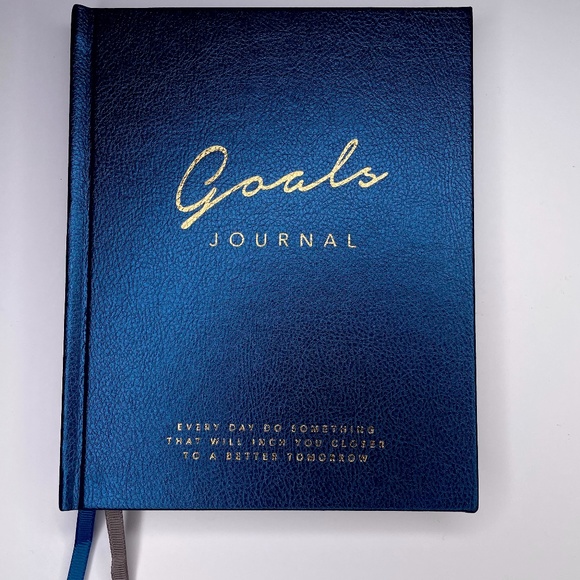 Goals Journal, 160 Pages, Quality Hardcover, Blue and Gold Cover - Picture 1 of 9